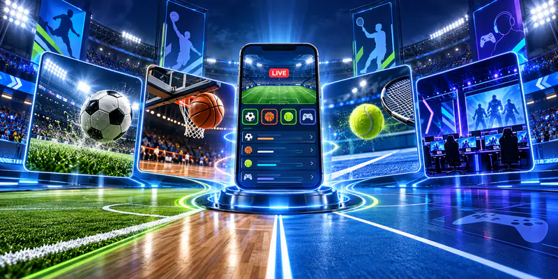 Minh họa bóng đá, bóng rổ và Esports